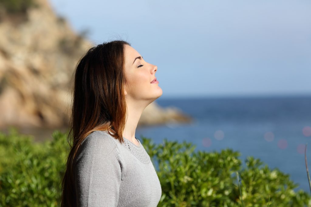 Woman basking in the sunlight